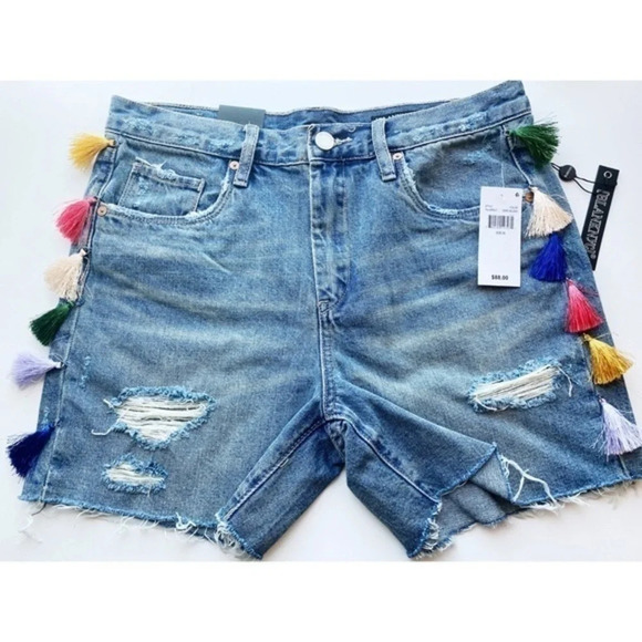 Blank NYC • NWT Tassel High Waisted Denim Shorts - Picture 5 of 8